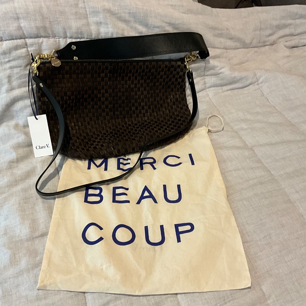Clare V Woven checkered Moyen Messenger bag - Picture 2 of 4